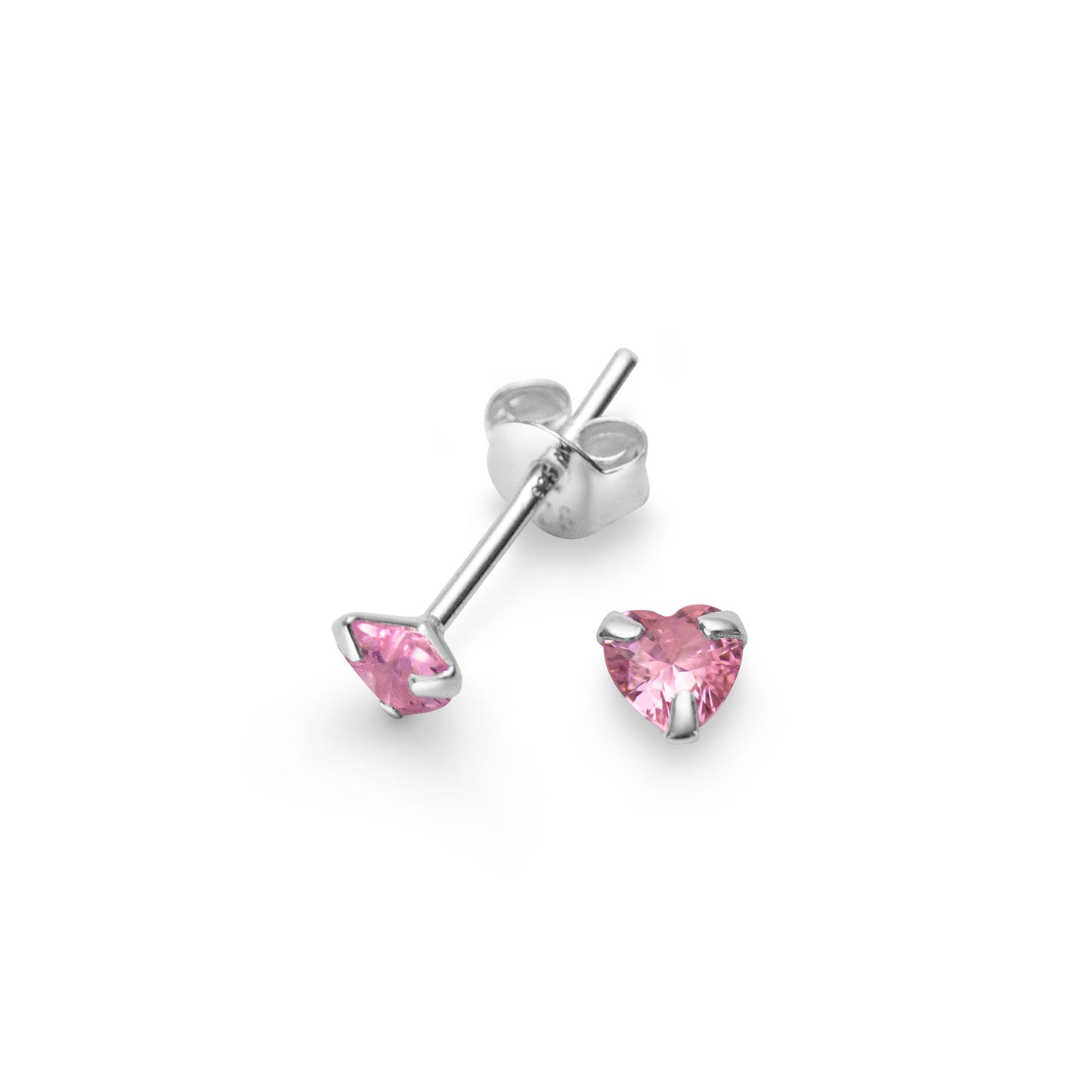 Silverörhänge Rosa Hjärta CZ