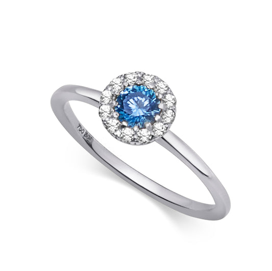 Silverring Carmose Blå