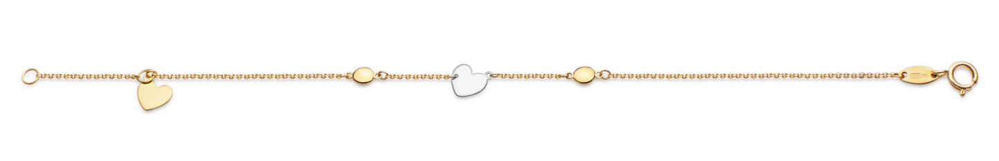 Guldarmband Hjärtan Tvåfärgat