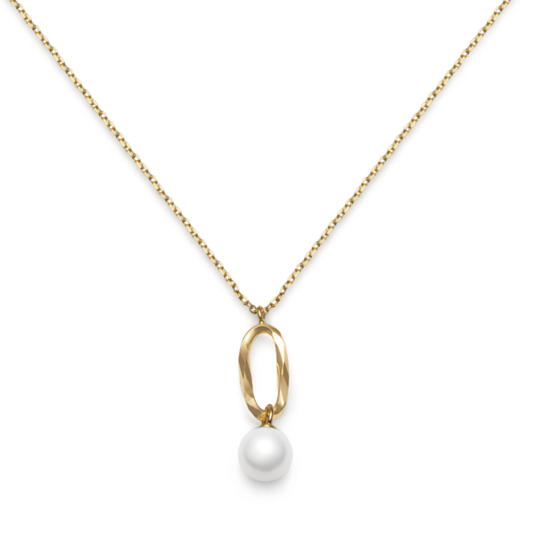 Guldhalsband Oval Pärla