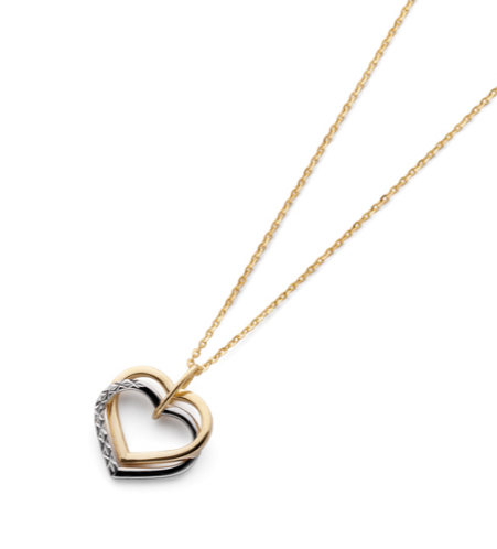 Guldhalsband Hjärtan Tvåfärgat