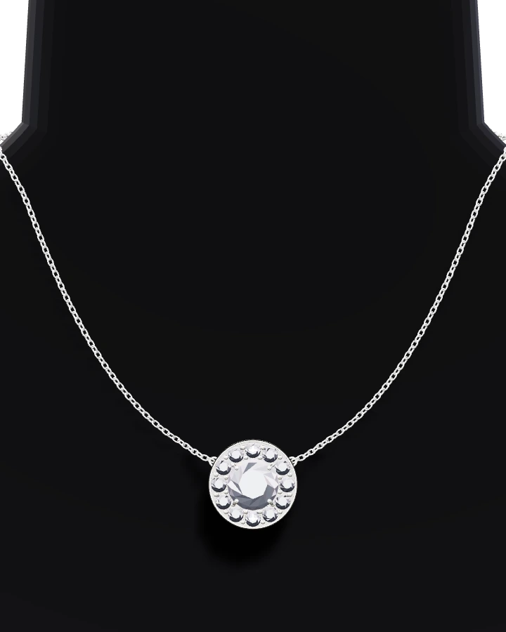 Guldhalsband Rund Carmose KZ Vitguld