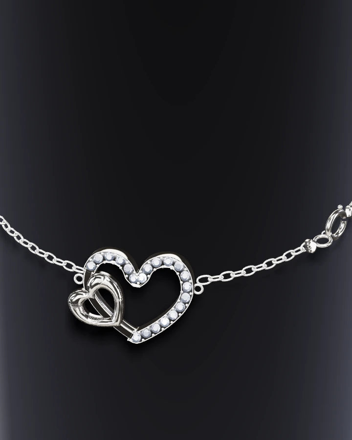 Silverarmband Hjärta i Hjärta CZ