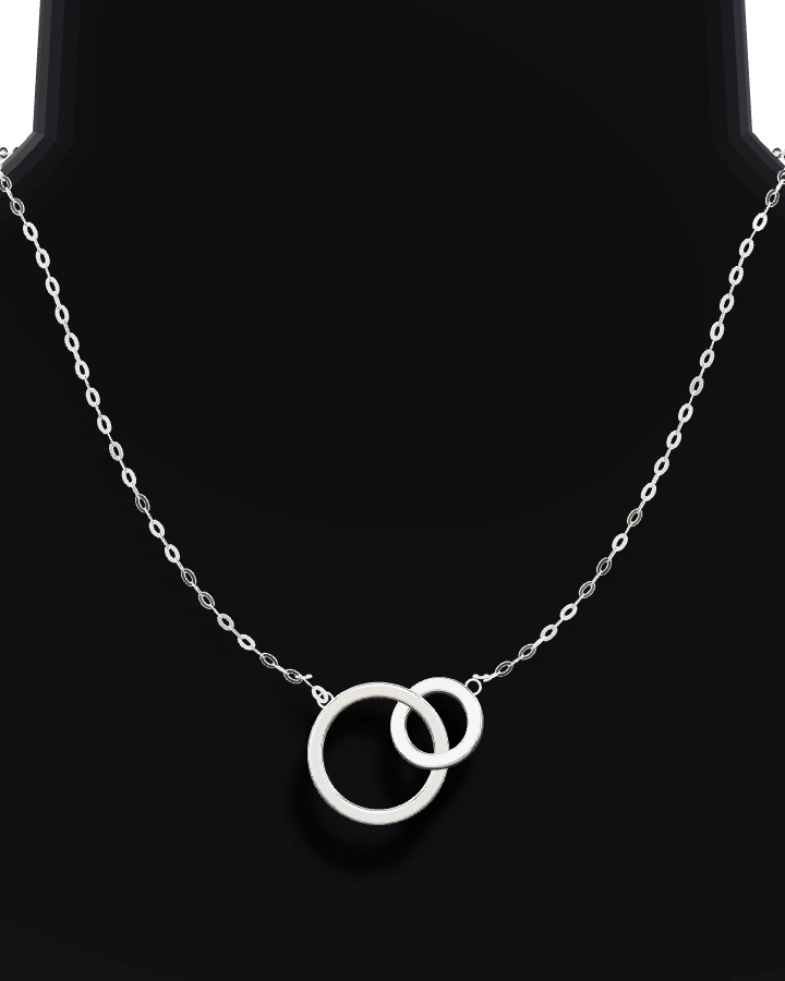 Silverhalsband Blanka Länkade Cirklar