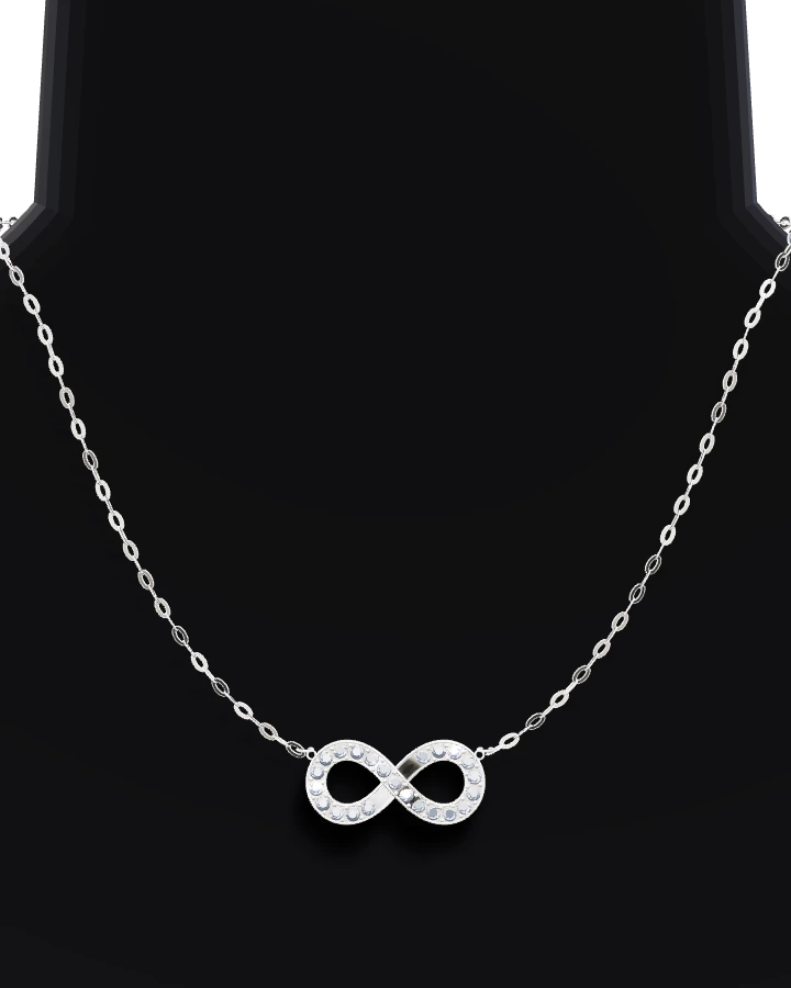 Silverhalsband Brett Evighetstecken CZ