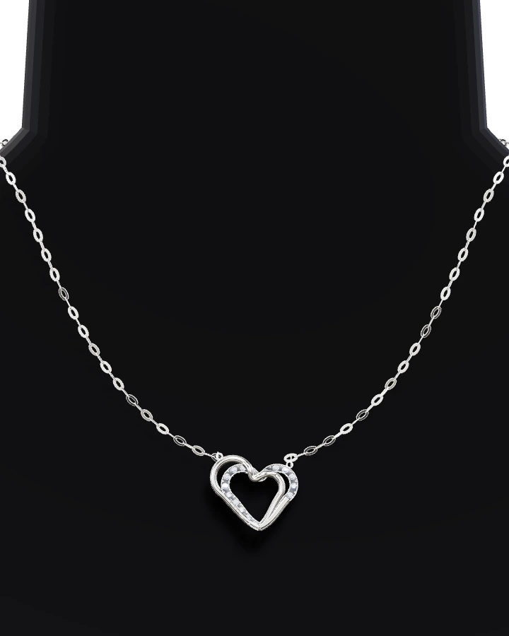 Silverhalsband Hjärta i Hjärta CZ