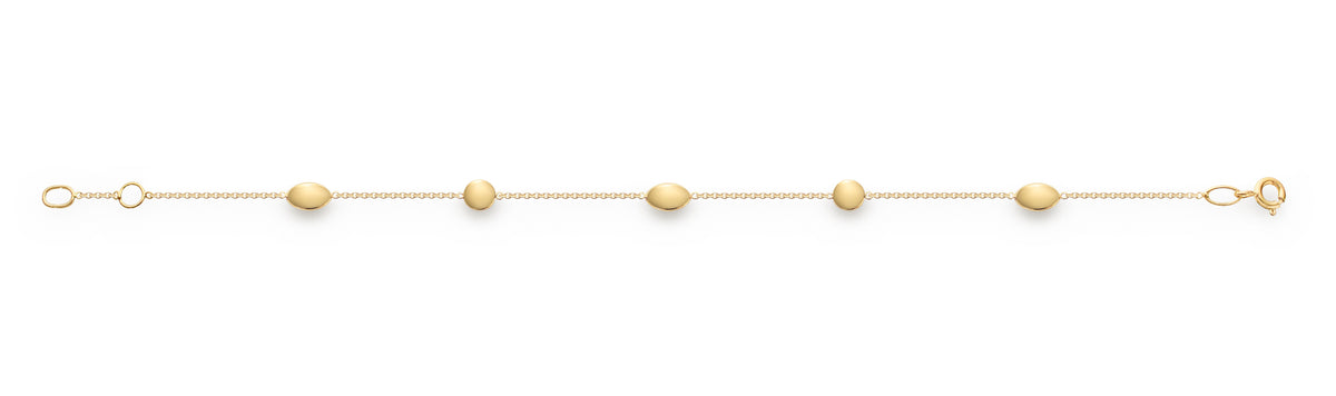Guldarmband Dots Rund och Oval