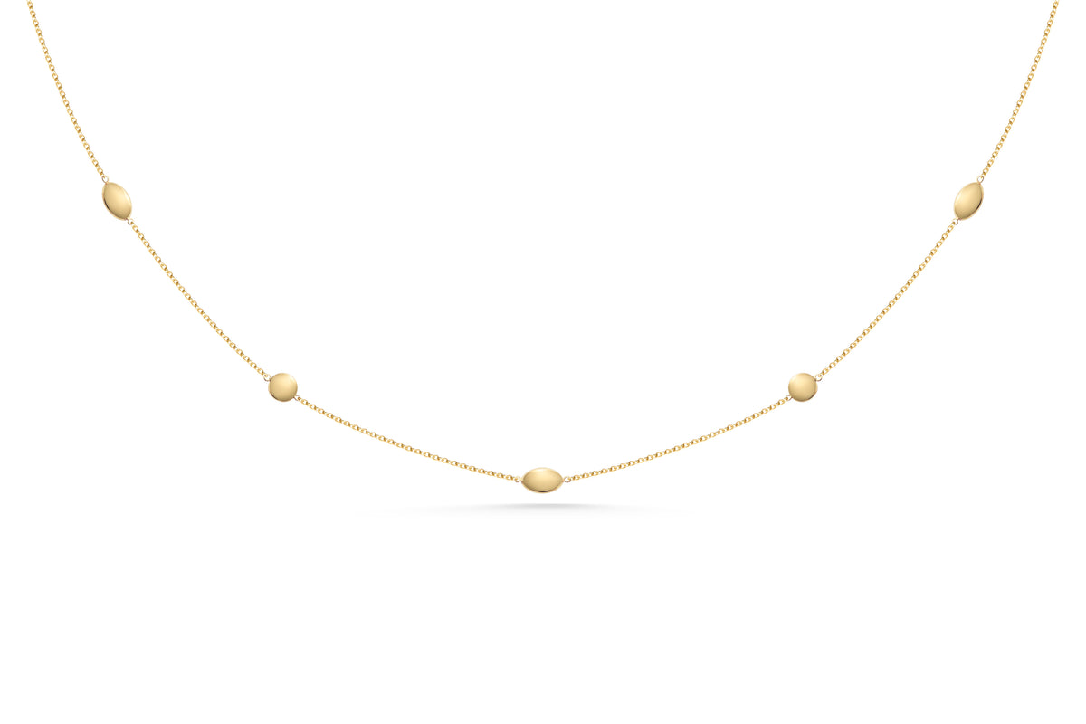 Guldhalsband Dots Rund och Oval