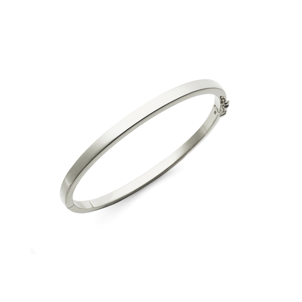 Guldarmband Armring Platt Massiv Vitguld