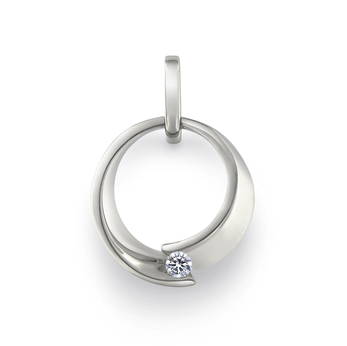 Guldberlock Virvel Diamant Vitguld
