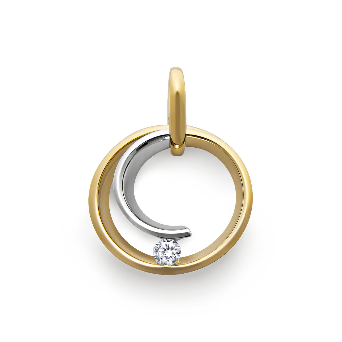 Guldberlock Virvel Diamant Tvåfärgat