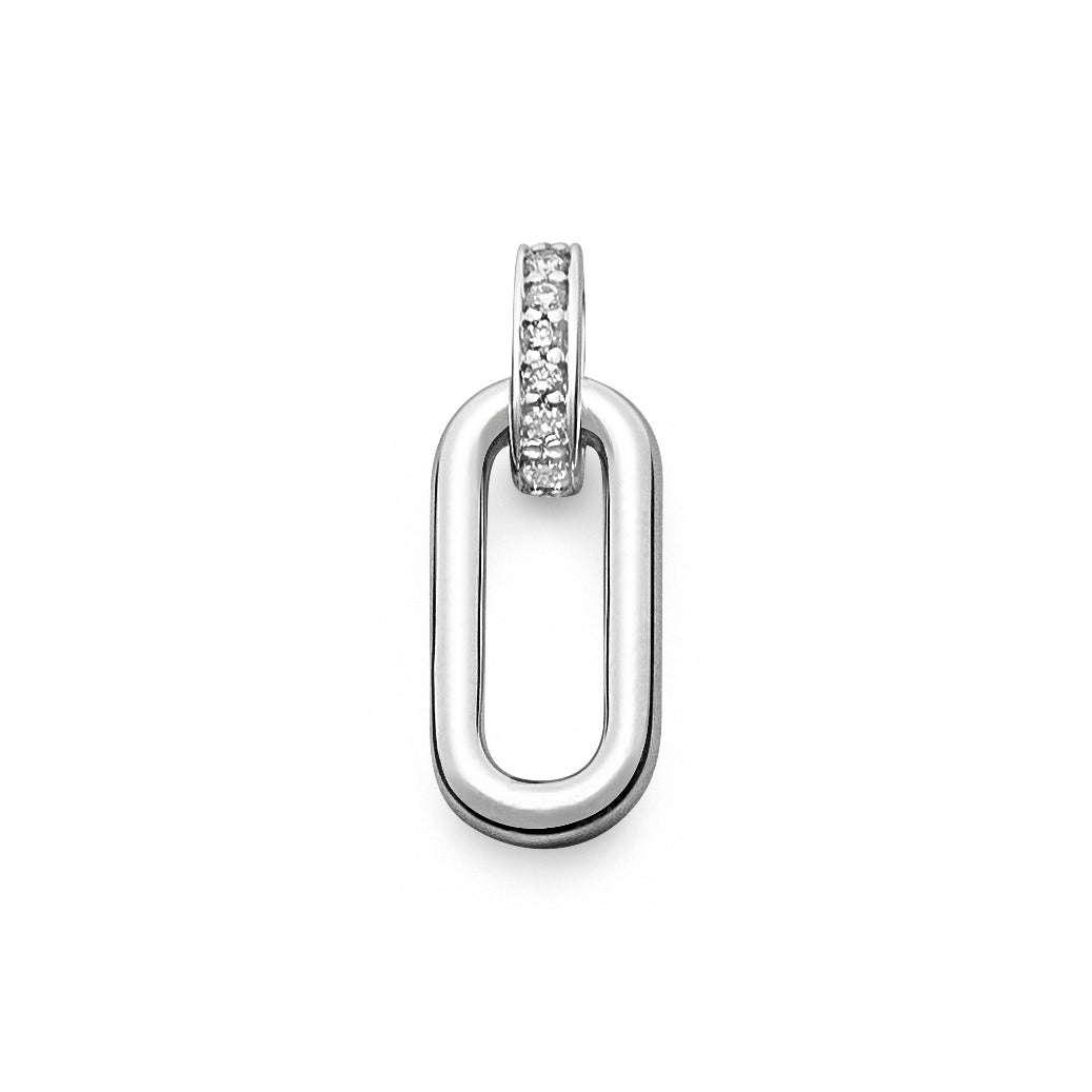 Guldberlock Paperclip Diamanter Vitguld