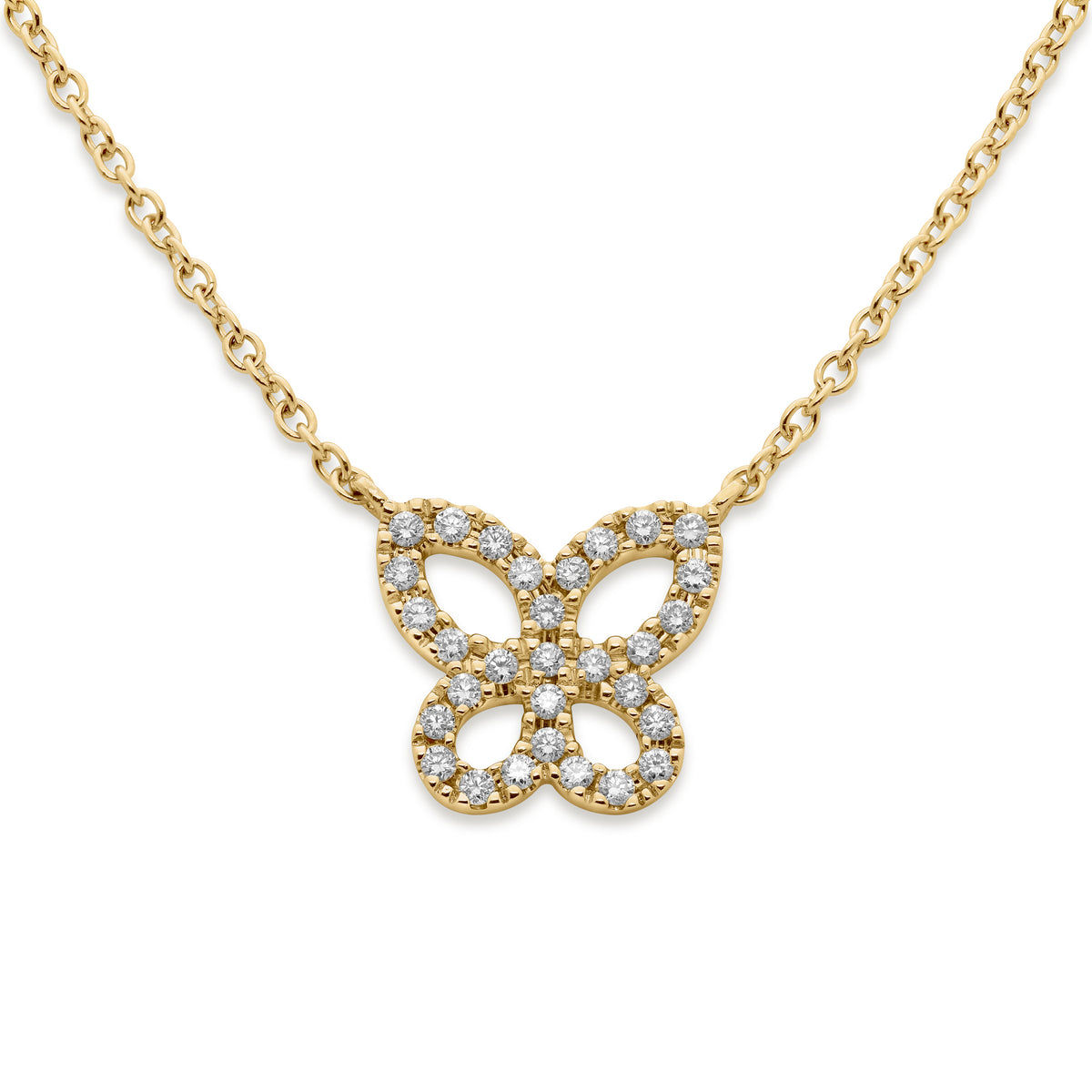 Guldhalsband Fjäril Diamanter