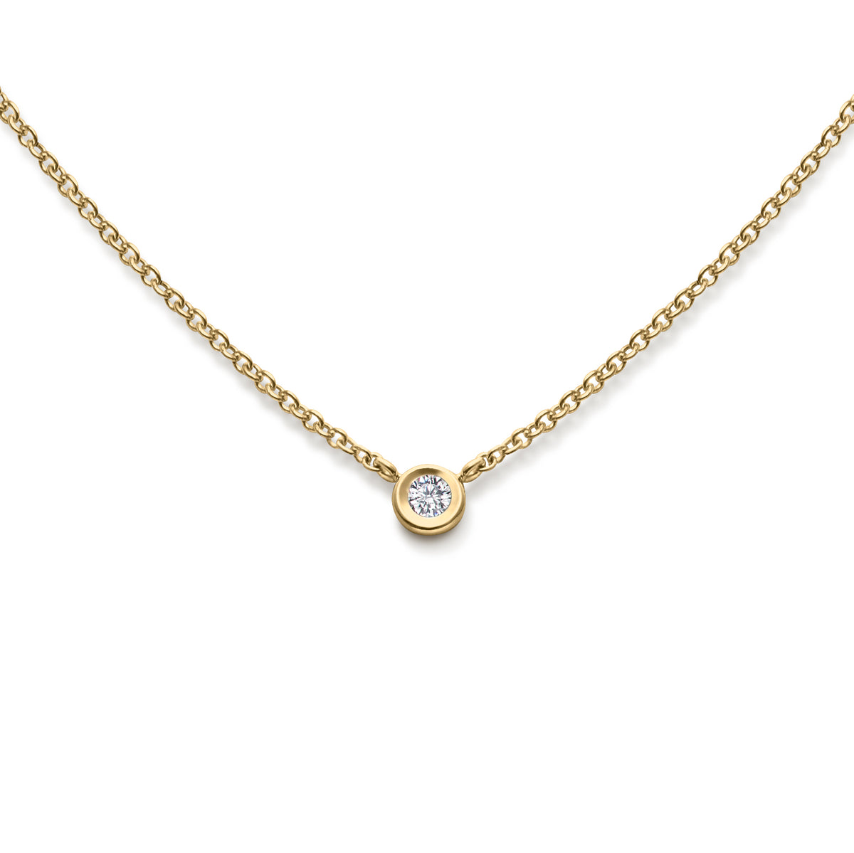 Guldhalsband Solitär Diamant