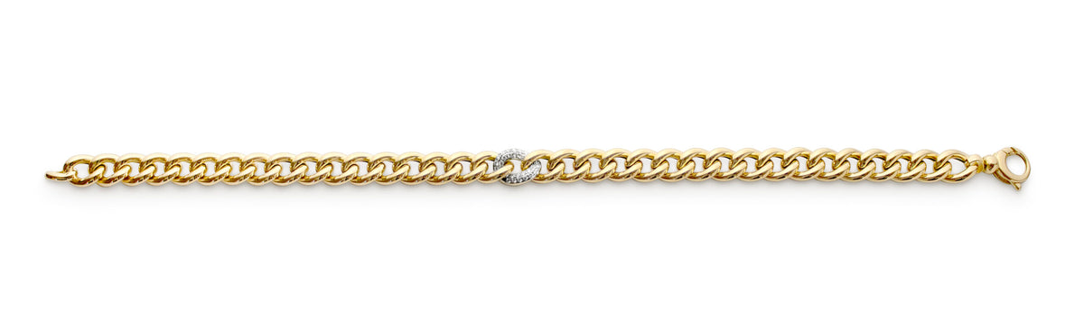 Guldarmband Pansar Diamanter
