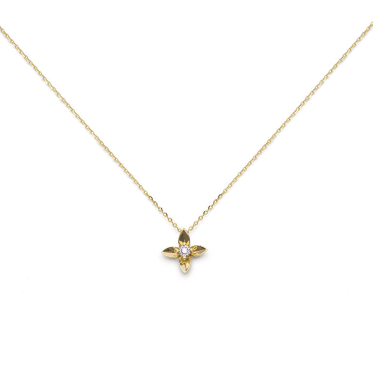 Guldhalsband Stjärnblomma Diamant