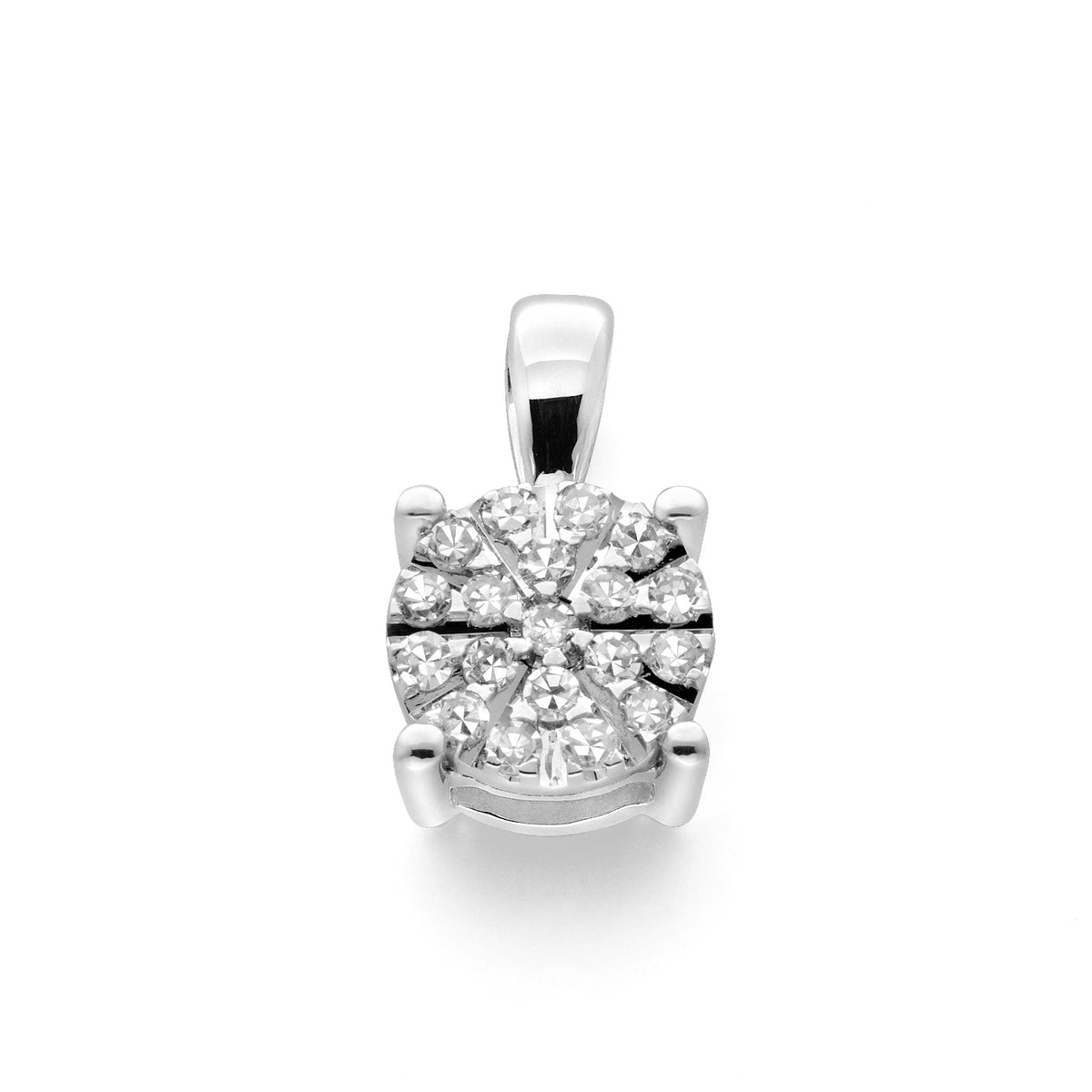 Guldberlock Diamantkluster Vitguld