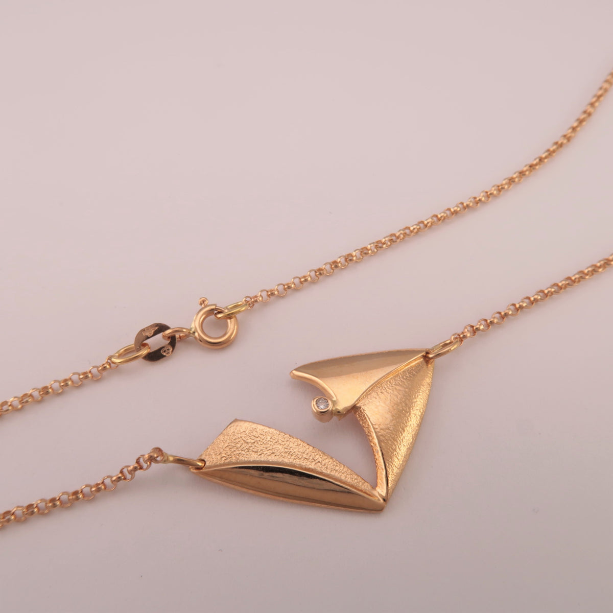 Guldhalsband Vildmark Origami Diamant