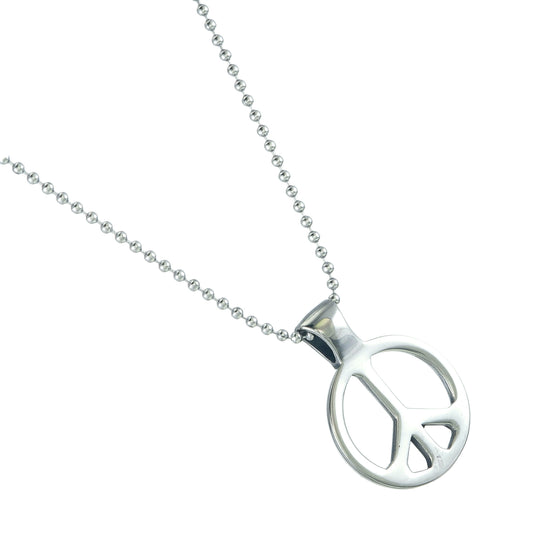 Steel necklace Peace sign