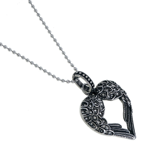 Steel necklace Gray Heart