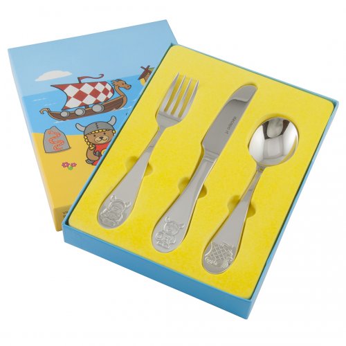 Children's cutlery with Teddy Viking decor 