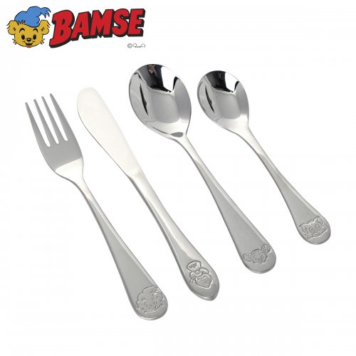 Bamse children's cutlery in stainless steel 4-piece 