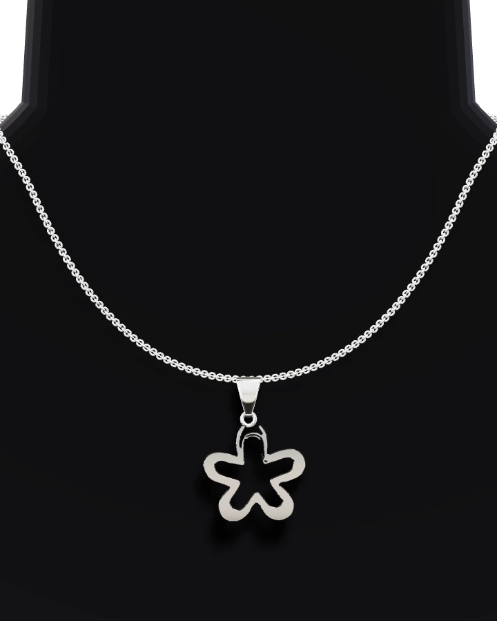 Silverhalsband Blomma med Rundade Blad