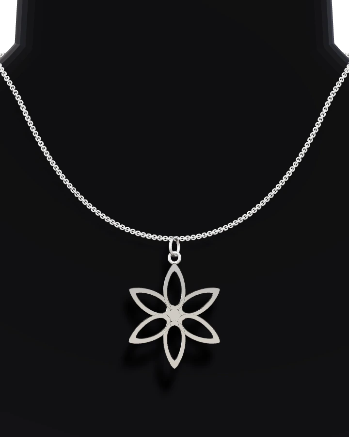 Silverhalsband Blomma med Spetsiga Blad