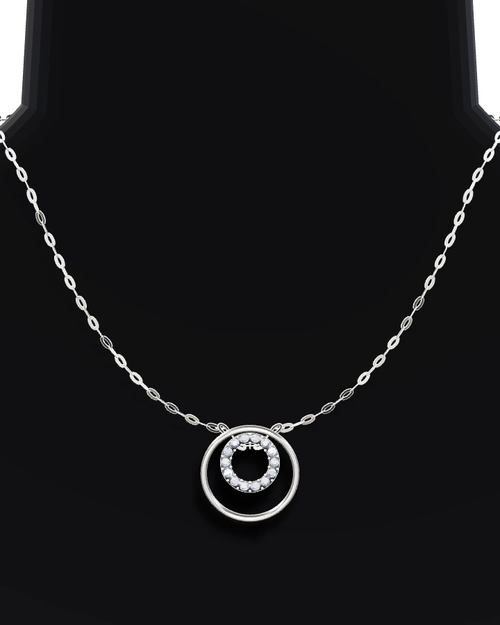 Silverhalsband Cirkel i Cirkel CZ