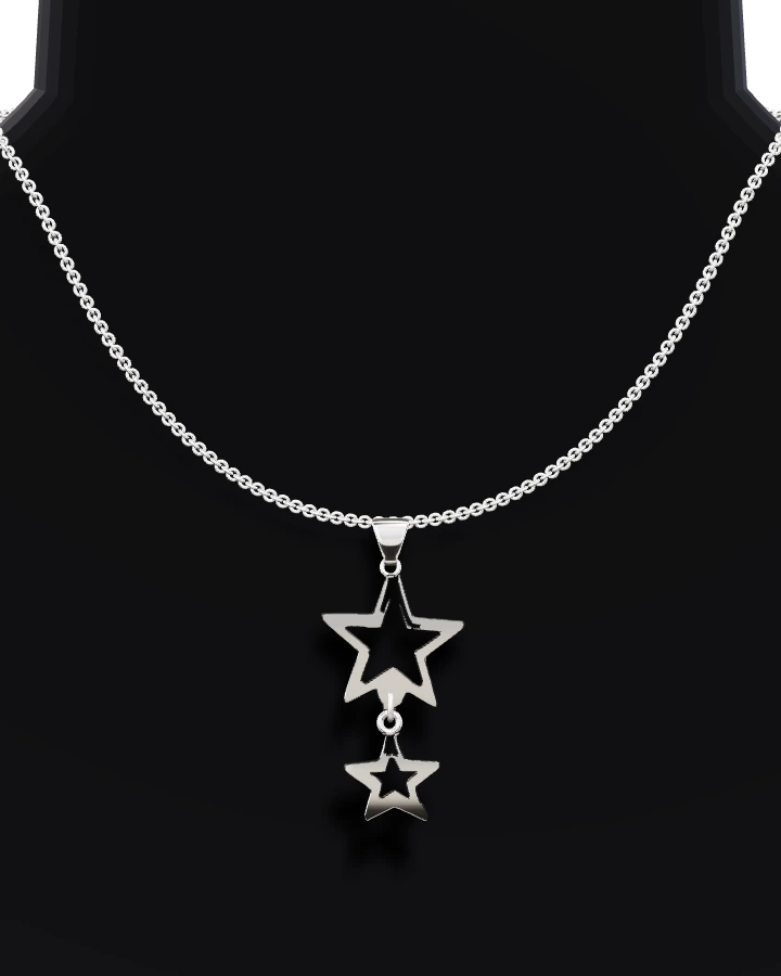 Silverhalsband Dubbla Stjärnor