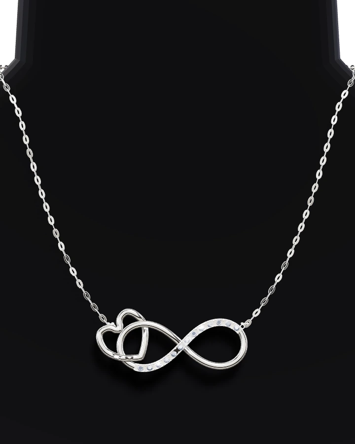 Silverhalsband Evighet och Hjärta CZ