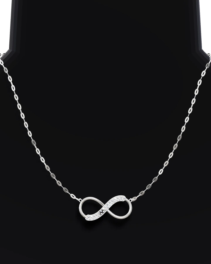 Silverhalsband Evighetstecken Halv Pavé CZ