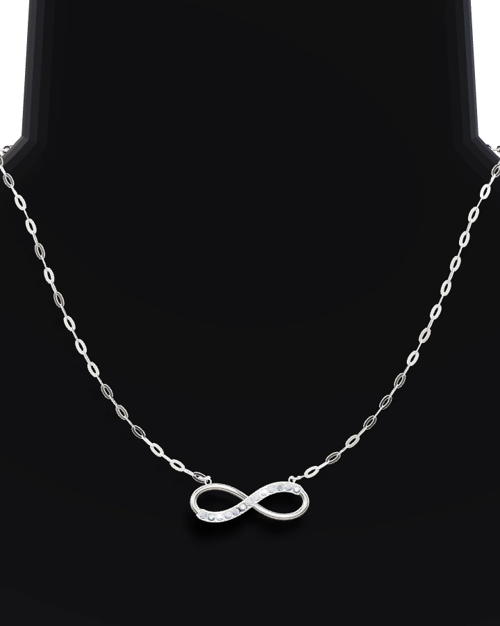 Silverhalsband Evighetstecken med Stenrad CZ