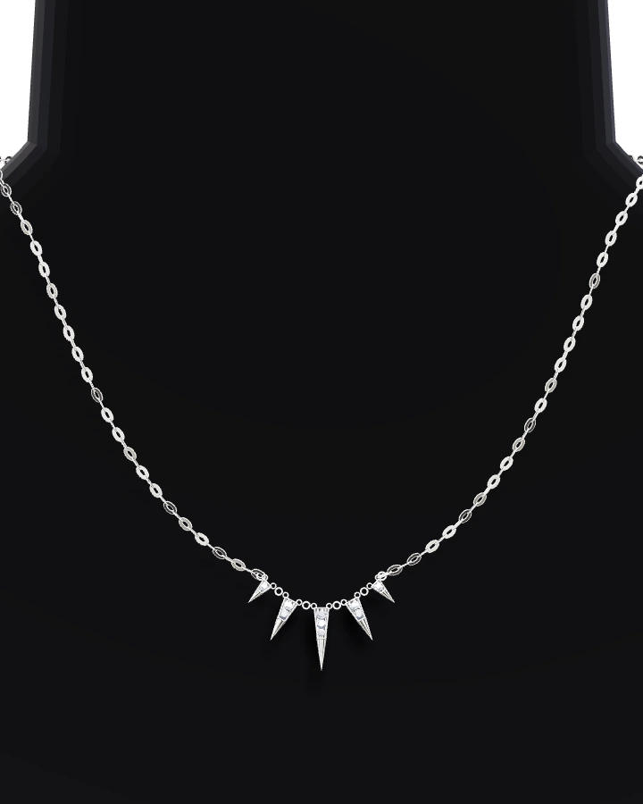Silverhalsband Fem Spetsar CZ