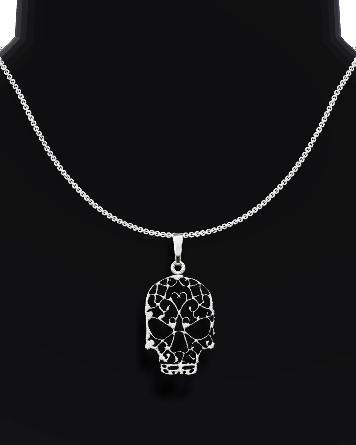 Silverhalsband Genombruten Dödskalle
