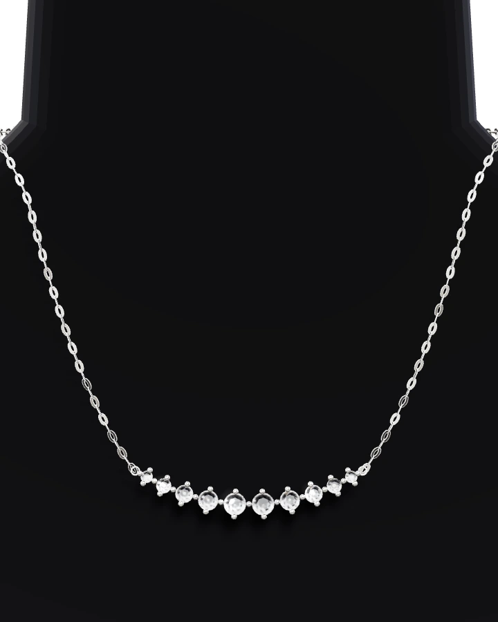 Silverhalsband Graderad Stenbåge CZ
