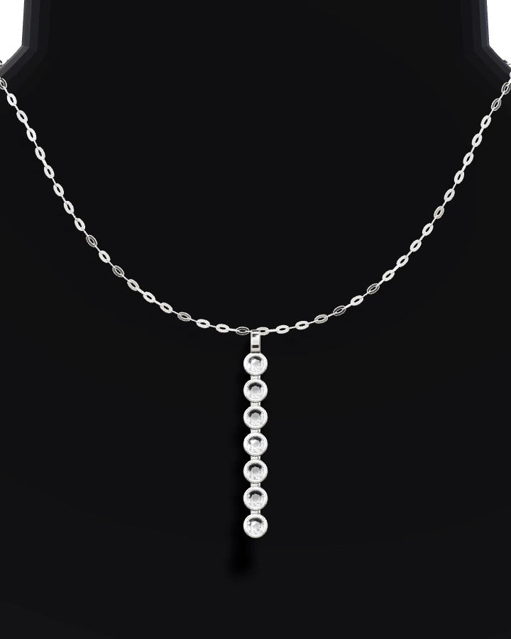 Silverhalsband Hängande Stenrad CZ