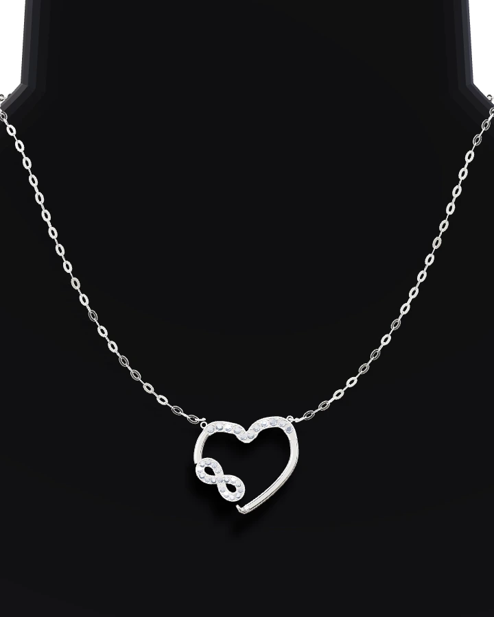 Silverhalsband Hjärta med Evighetstecken CZ