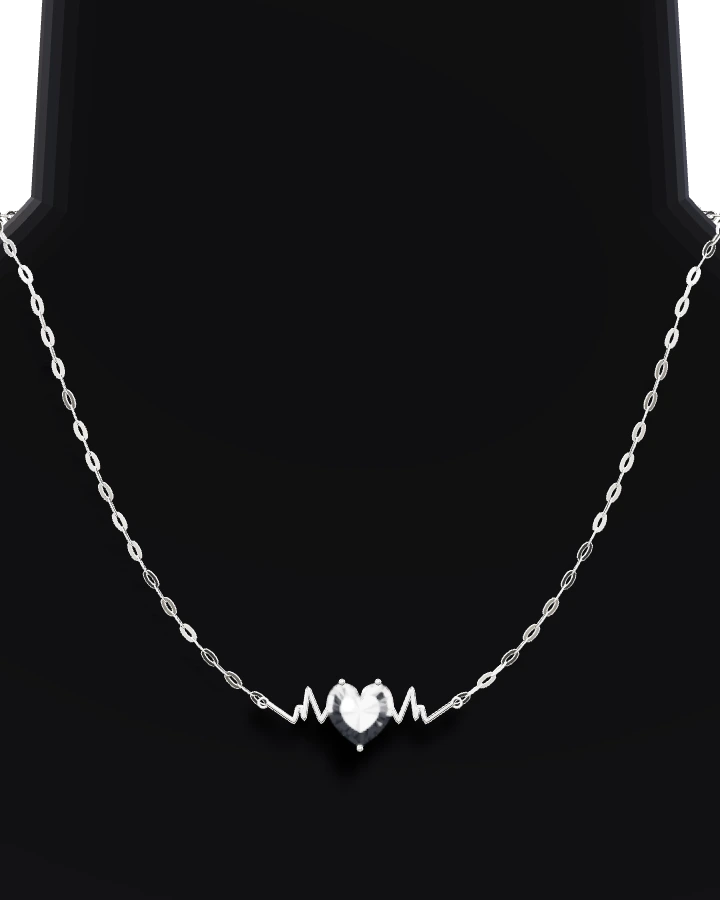 Silverhalsband Hjärtslag med Hjärtsten CZ
