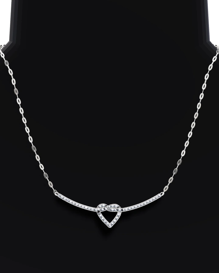 Silverhalsband Knutet Hjärta CZ