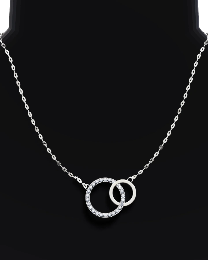 Silverhalsband Länkade Cirklar CZ