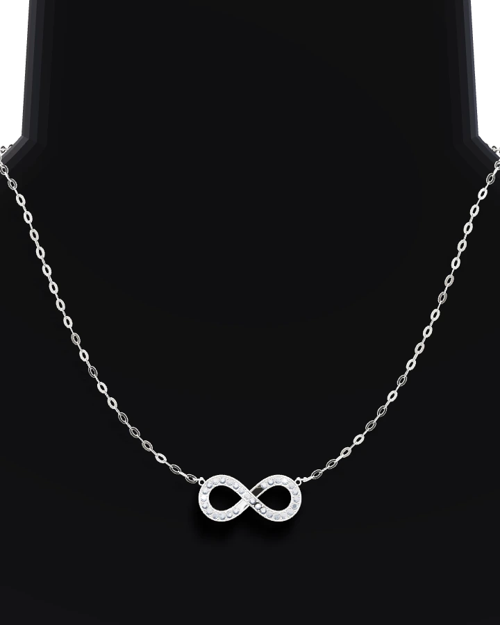 Silverhalsband Litet Evighetstecken CZ