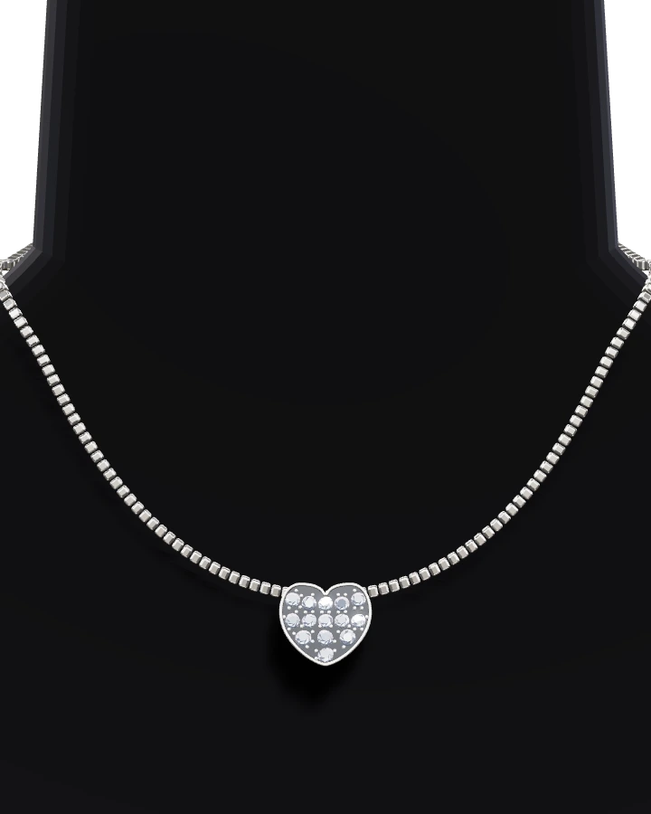 Silverhalsband Litet Stensatt Hjärta CZ
