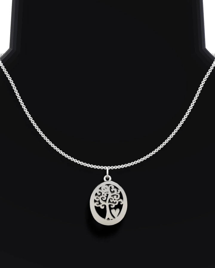 Silverhalsband Livets Träd med Hjärta
