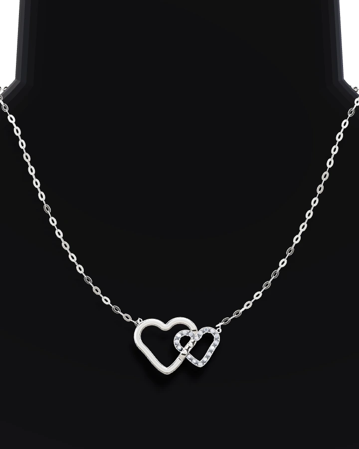 Silverhalsband Sammanlänkade Hjärtan CZ