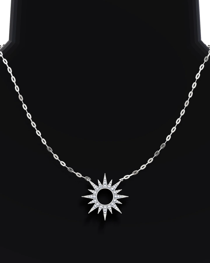 Silverhalsband Sol CZ