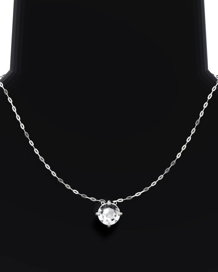 Silverhalsband Solitär CZ