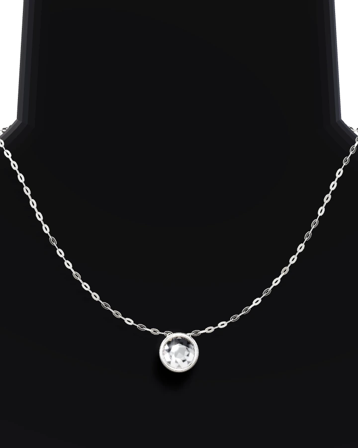 Silverhalsband Solitär Zargfattad CZ