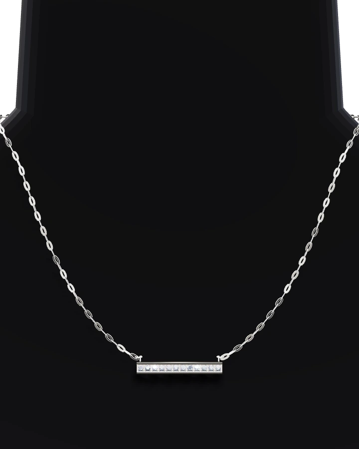 Silverhalsband Stav med CZ