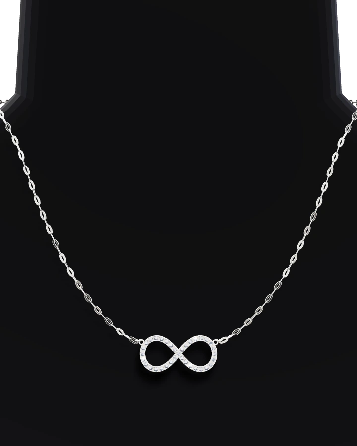 Silverhalsband Stensatt Evighetstecken CZ